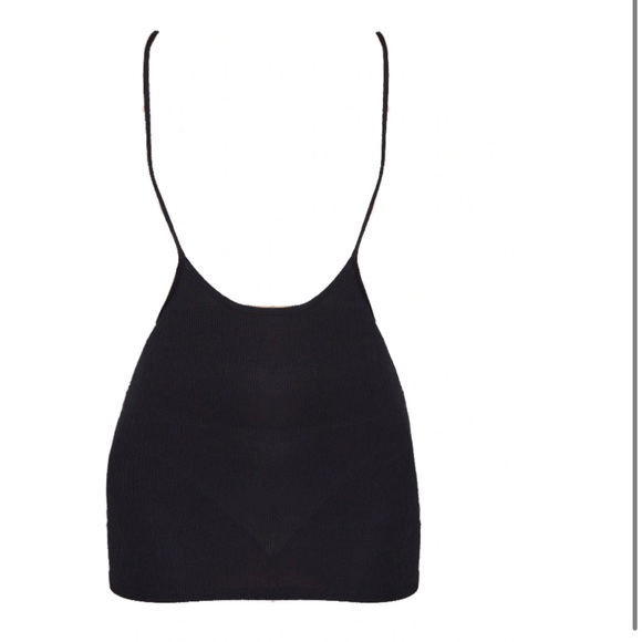 [PLT] Ribbed Dungaree Straps Mini Skirt - Picture 4 of 5